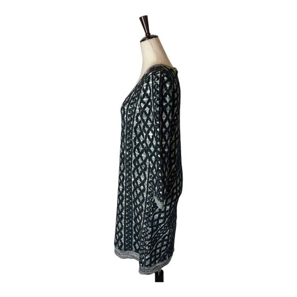Moth‎ Anthropologie Black And Ivory Textured Knit Long Sleeve Sweater Dress S - Picture 6 of 9